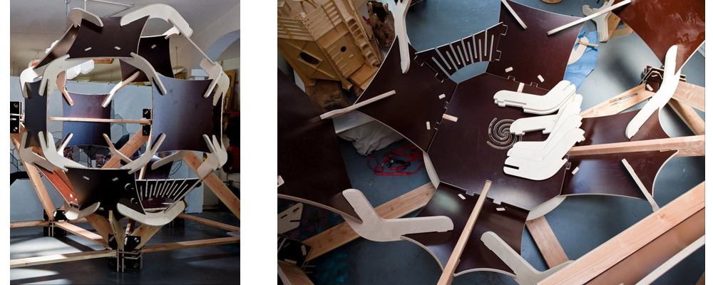 cnc interlocking polyhedral sculpture